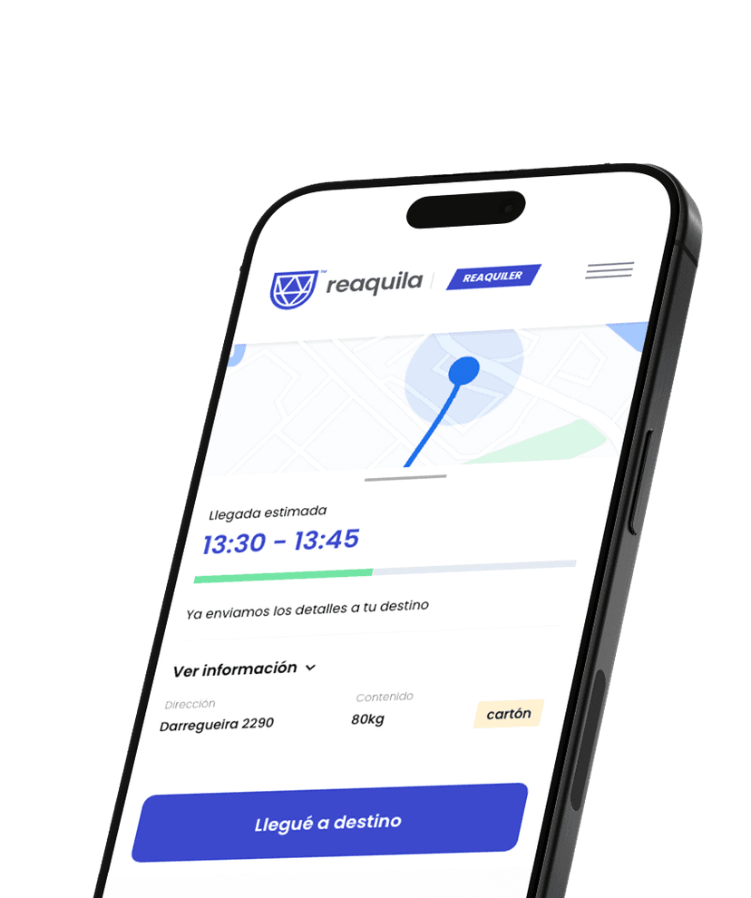Imagen de teléfono con la app Reaquila