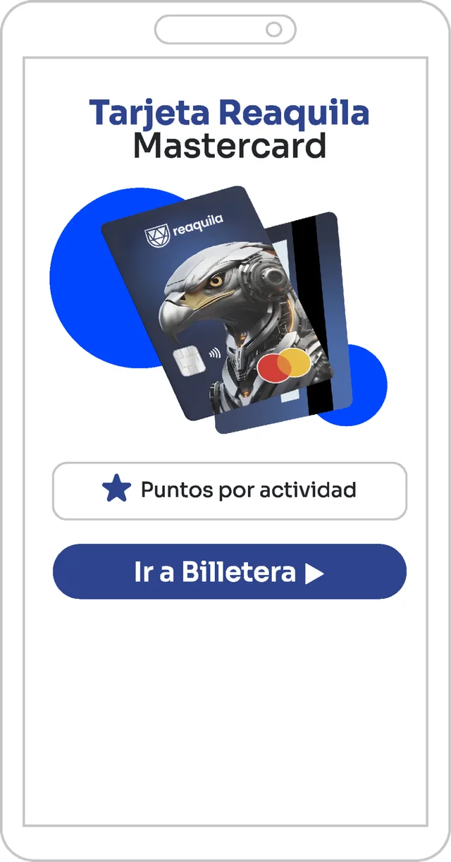 Tarjeta Reaquila Mastercard en la billetera digital de la app
