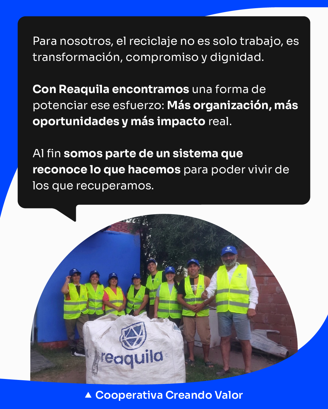 Testimonio de la Cooperativa Creando Valor sobre la plataforma Reaquila