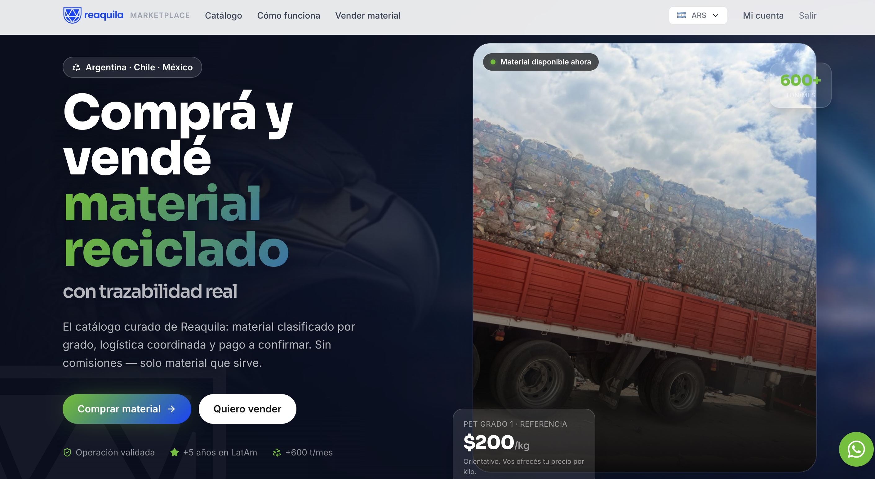 Reaquila recycled-material marketplace